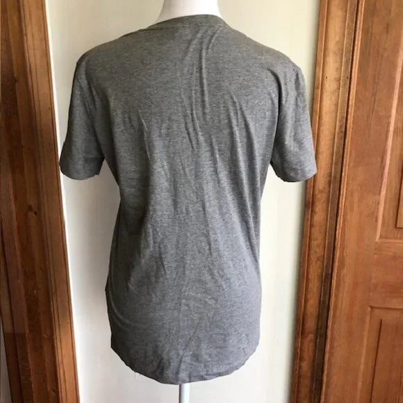 DOLCE & GABBANA V Neck Stud Polka Dot Pocket Gray Cotton Short Sleeve Te… - Picture 10 of 17